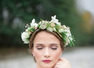 Wedding Hair With Flowers & jewels : Foraged Bouquet Inspiration by Christie Graham | magnolia rouge