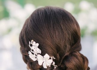 Wedding Hair With Flowers & jewels : Gorgeous braided bun updo by michelereneehaira…, photo by rusticwhitephotog……