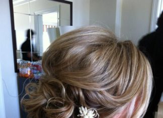Wedding Hair With Flowers & jewels : I like this wedding updo.