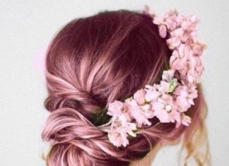 Wedding Hair With Flowers & jewels : I wish my hair could be this color. I also think this kind of half crown thing c…