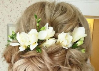 Wedding Hair With Flowers & jewels : Long wedding hairstyles and wedding updos from Websalon Weddings / www.deerpearl…