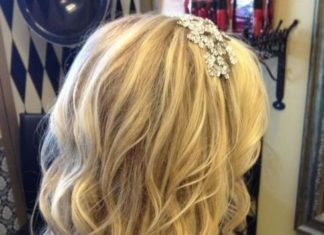 Wedding Hair With Flowers & jewels : Love the color with the sutle dimension…