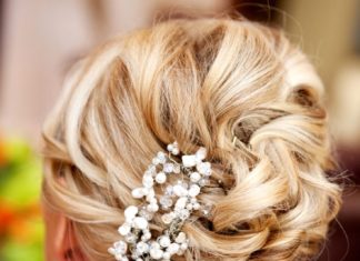 Wedding Hair With Flowers & jewels : Love the hair! #Minnesota #weddings www.bellagala.com……