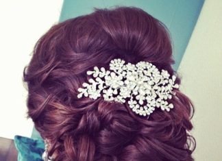 Wedding Hair With Flowers & jewels : Love this hair accessory #bride #bridal #wedding #hair #hairdo #hairstyle #updo…