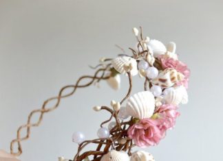 Wedding Hair With Flowers & jewels : Mermaid crown, bridal head piece, rosebud circlet, wedding accessory #wedding #G…