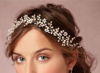 Wedding Hair With Flowers & jewels : Pearly Dreams Halo