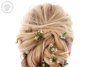 Wedding Hair With Flowers & jewels : Penteado de noiva – coque torcido com flores naturais { Foto: Felipe Lessa | Bel…