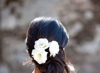 Wedding Hair With Flowers & jewels : Real Flowers In Bridal Hairstyle…