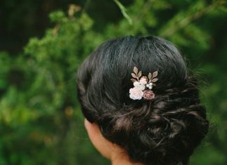 Wedding Hair With Flowers & jewels : Romantic wedding hair updo. Ruffled – photo by www.brookecourtne… – ruffle…