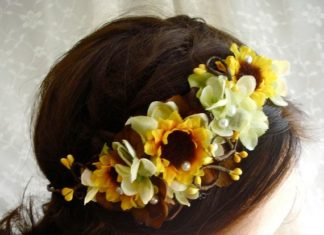 Wedding Hair With Flowers & jewels : rustic chic sunflower head wreath for wedding flower girl…