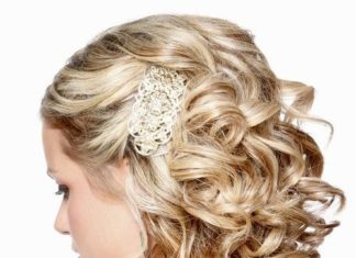 Wedding Hair With Flowers & jewels : Short hair curly updo…