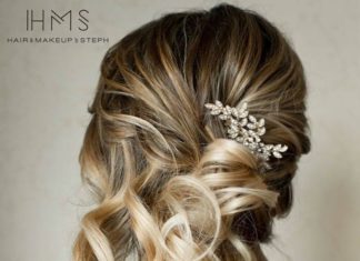 Wedding Hair With Flowers & jewels : side swept hair…