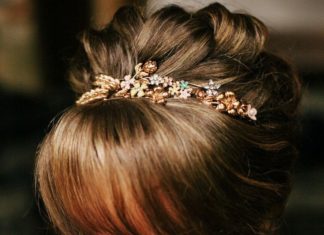 Wedding Hair With Flowers & jewels : some pretty ideas at this link- i saw saw this one i love the bangs with the upd…