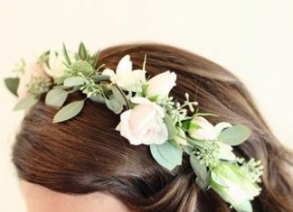 Wedding Hair With Flowers & jewels : Sparkly Palm Springs wedding | Real Weddings and Parties | 100 Layer Cake…