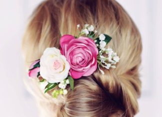 Wedding Hair With Flowers & jewels : This gorgeous Florence rose hair comb is handmade in Britain by Gypsy Rose Vinta…