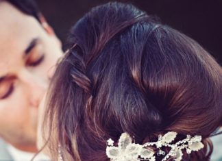 Wedding Hair With Flowers & jewels : Vintage Garden Peach Wedding Ideas