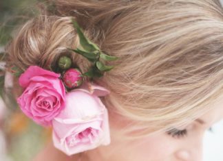 Wedding Hair With Flowers & jewels : wedding-beauty-bridal-hair-flowers-pink-rose…