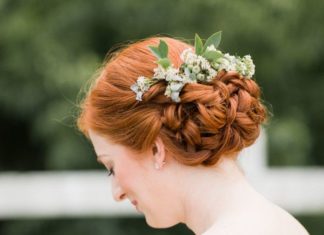 Wedding Hair With Flowers & jewels : Wedding day braided updo is a style every bride should wear to show off their……