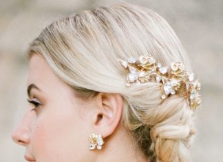 Wedding Hair With Flowers & jewels : Wedding Hair Piece,Gold Bridal Comb…
