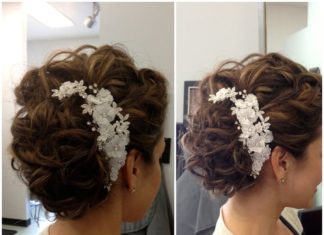 Wedding Hair With Flowers & jewels : Wedding hair, updo, hair accessories, loose curls…