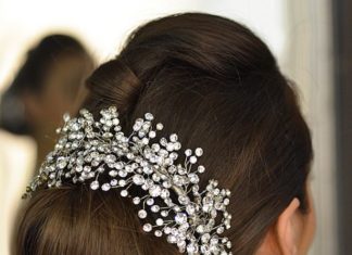 Wedding Hair With Flowers & jewels : Wedding Hairstyle – Bridal Updo…