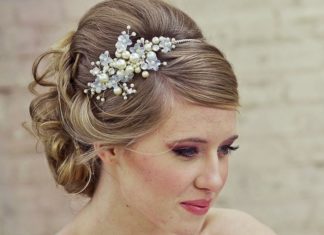 Wedding Hair With Flowers & jewels : Wedding updo with pearl headband…