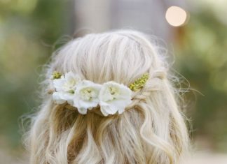 Wedding Hair With Flowers & jewels : long hairstyle inspiration; photo: Austin Gros Photography…