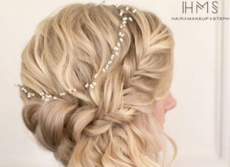 Wedding Hair With Flowers & jewels : elegant wedding hairstyle; via Hair and Makeup by Steph…