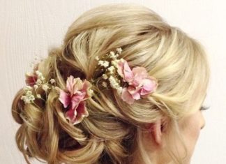 Wedding Hair With Flowers & jewels : Featured Hairstyle: Heidi Marie (Garrett) Villa – Hair and Makeup Girl; Wedding …