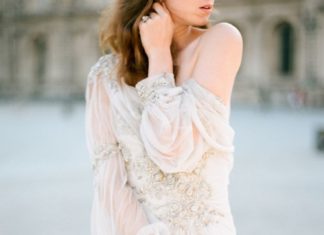 Beautiful Brand Wedding Dresses : Can you believe how extraordinary this grey Marchesa wedding dress is?! Photogra…
