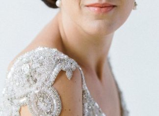 Beautiful Brand Wedding Dresses : Elegant beaded Anna Campbell wedding dress: www.stylemepretty… Photography: Ki…