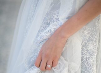 Beautiful Brand Wedding Dresses : Elegant blue Kathryn Bass wedding dress: www.stylemepretty… Photography: Maru …