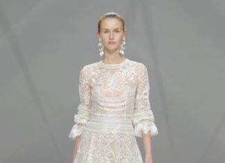 Beautiful Brand Wedding Dresses : Illusion embroidered Naeem Khan wedding dress: www.stylemepretty… Photography:…