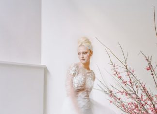Beautiful Brand Wedding Dresses : Illusion neckline elegant wedding gown: www.stylemepretty… Photography: Rebecc…