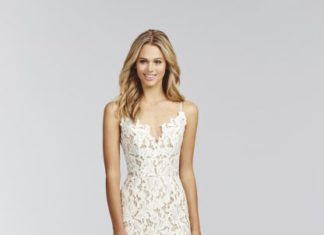 Beautiful Brand Wedding Dresses : Ivory lace fit to flare Hayley Paige wedding gown: www.stylemepretty… #ad…