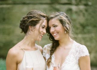 Beautiful Brand Wedding Dresses : Lace v-neck and simplistic high neckline wedding dresses: www.stylemepretty… P…