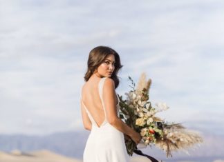 Beautiful Brand Wedding Dresses : Looking for the perfect bridal session spot? The desert is it! www.stylemepretty…