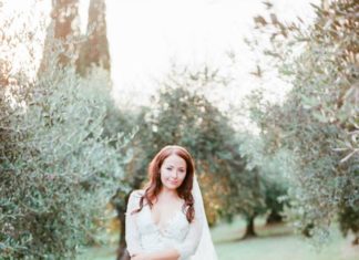 Beautiful Brand Wedding Dresses : Plunging neckline Anna Georgina wedding dress: www.stylemepretty… Photography:…