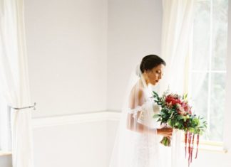 Beautiful Brand Wedding Dresses : This pop of red is everything she needed and more! www.stylemepretty… Photogra…