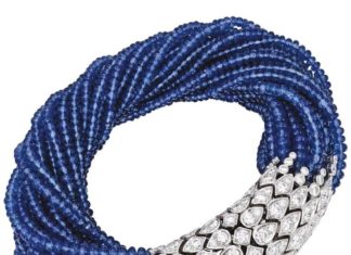 Best Diamond Bracelets : Cartier Paris Magnificent Sapphire Bead Torsade Diamond Bracelet | From a unique…