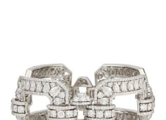 Best Diamond Bracelets : Crivelli 18k White Gold Diamond Square Link Bracelet…