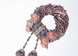 Best Diamond Bracelets : Over 31cts of natural pearl and conch pearl are used to create this pearl and……