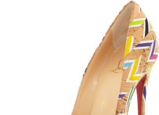 Best Women’s High Heels : Christian Louboutin So Kate Chevron Cork Red Sole Pump, Multi…