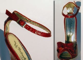 Best Women’s High Heels : Ottilia #1815- Italian Heels. Red Croc Skin Bow Heels. I……