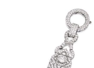 Diamond Bracelets : An Art Deco Platinum and Diamond Bracelet, Circa 1925. Centred by a marquise-sha…