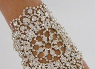 Diamond Bracelets : Margaret Rowe Couture Jewelry Jeweled Nouveau Bouquet Cuff…