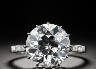 Diamond Rings : 4.86 Carat European-Cut Diamond and Platinum Engagement Ring (GIA – I/SI2)…