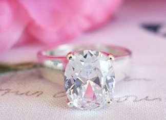 Diamond Rings : 4 carat Oval Diamond Anniversary Engagement Thick Wide Band Ring, Man Made Diamo…