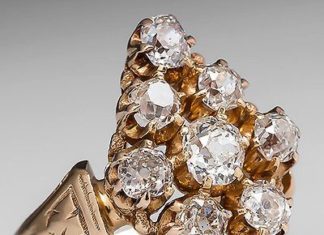 Diamond Rings : Antique Victorian Old Mine Cut Diamond Ring Solid 18K Gold 1880's Fine Jewel…
