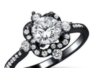 Diamond Rings : black+gold+black+diamond+rings | Black Gold Vintage Diamond Engagement Ring – Un…
